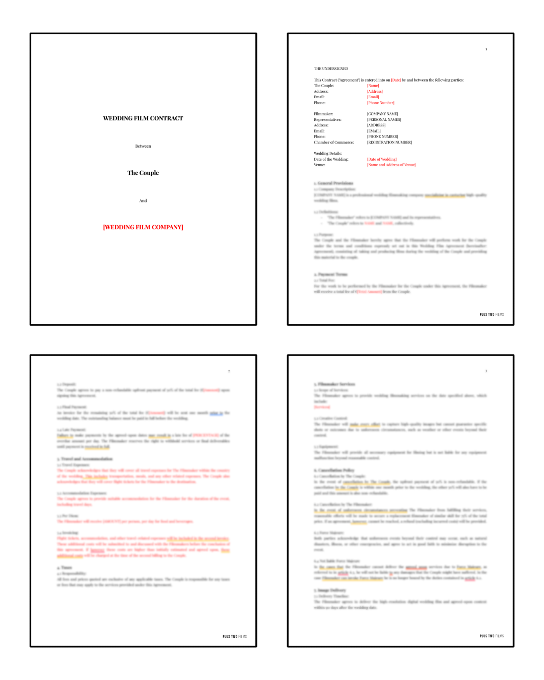 Wedding Film Contract