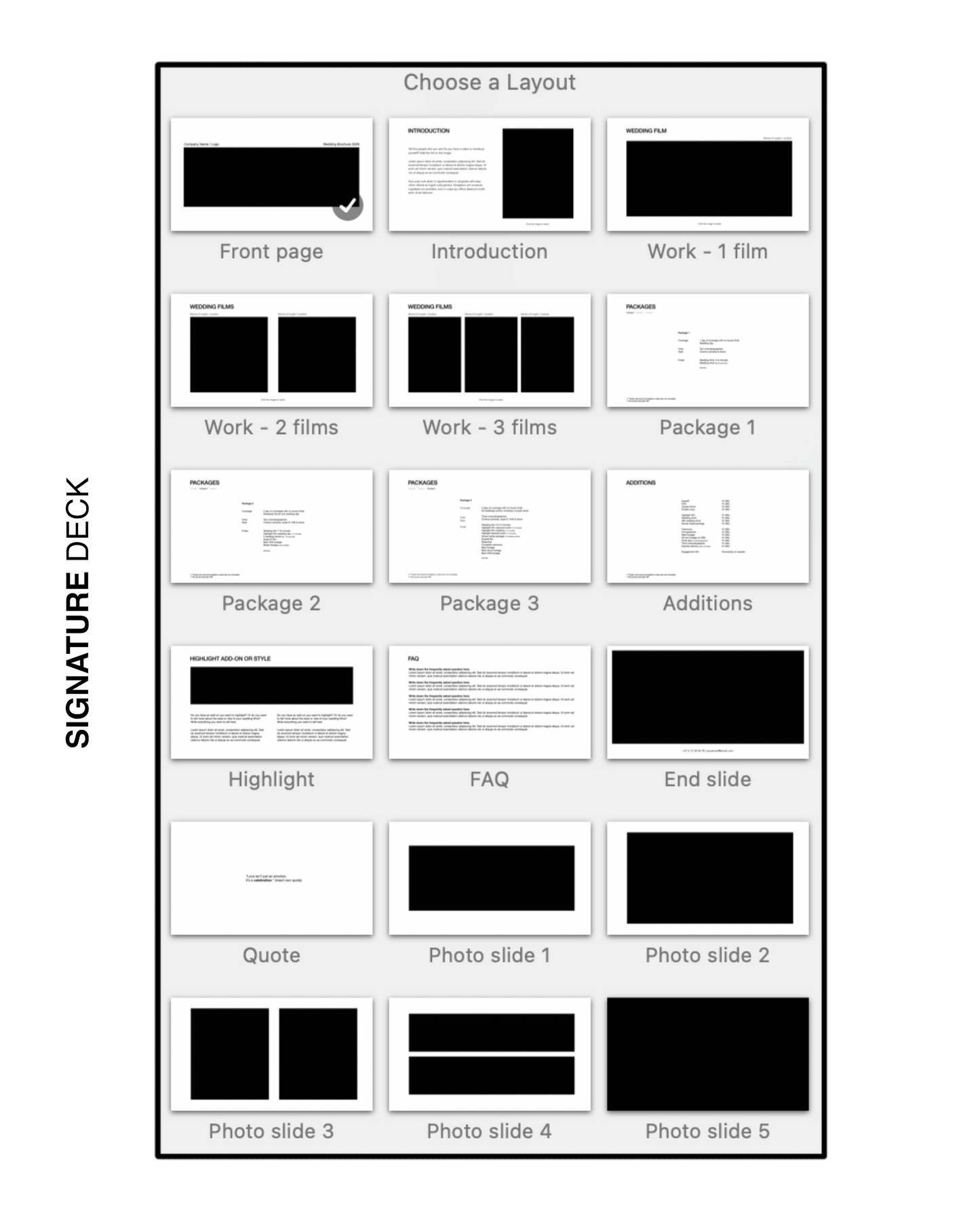 Wedding deck template
