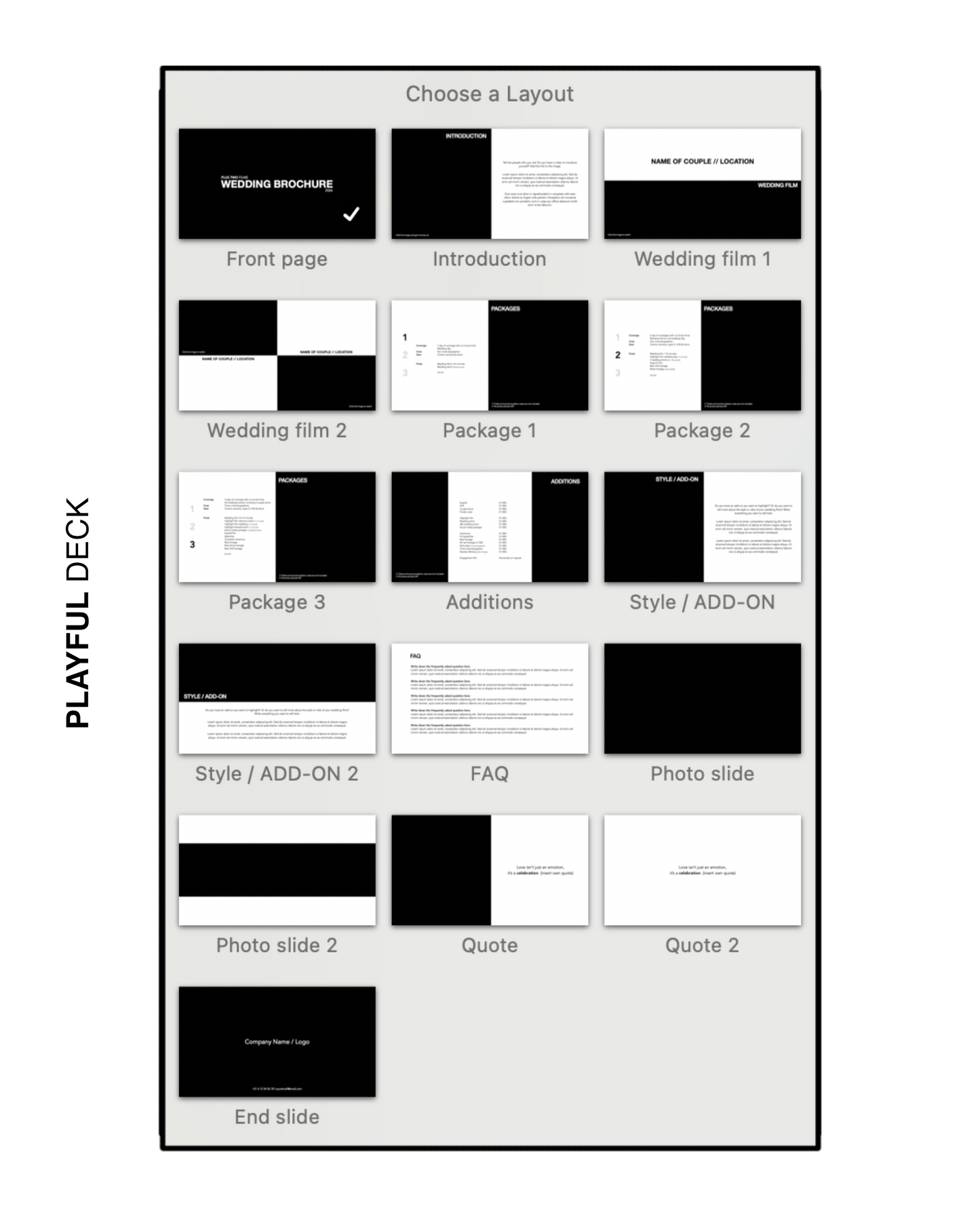 Wedding deck template